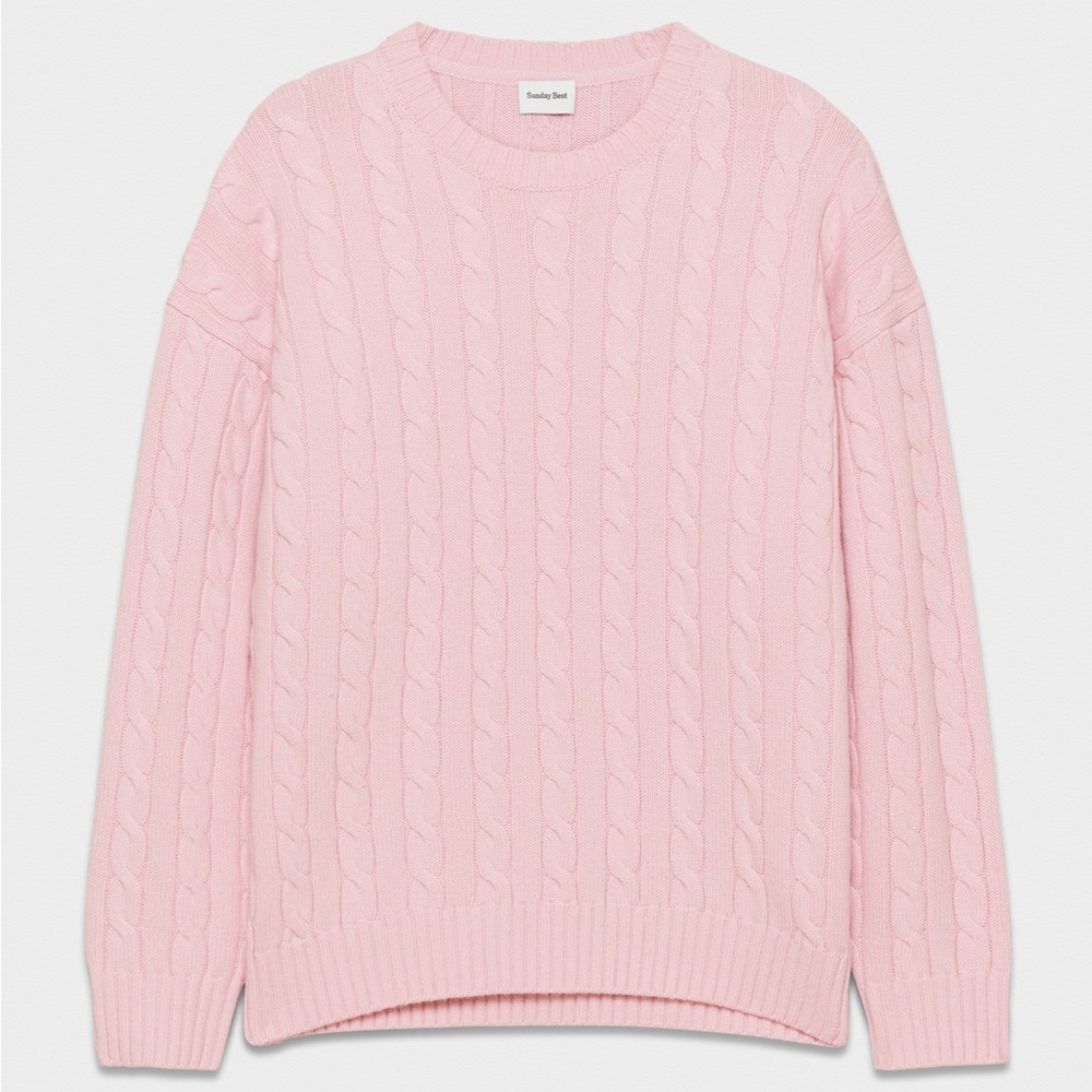 Aritiza Peggy Pink Cable Knit Sweater